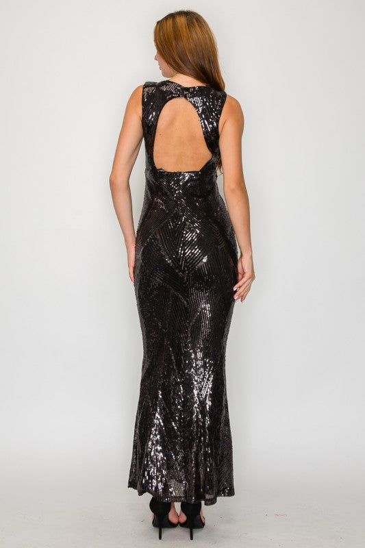 Gunmetal Sequin Dress