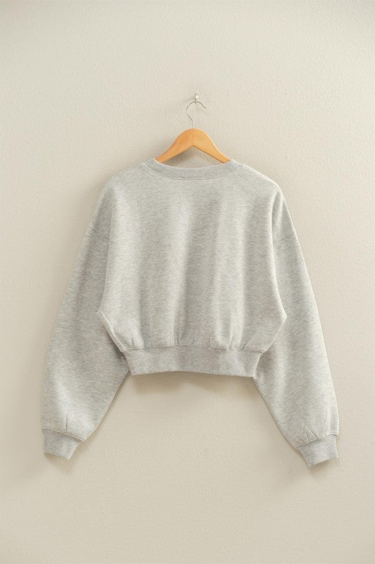 Heather Gray Cropped Sweatshirt