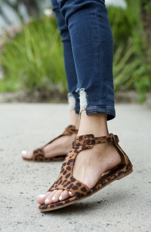 Leopard Buckle Sandal