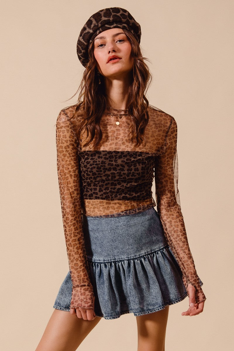 Leopard Layering Top