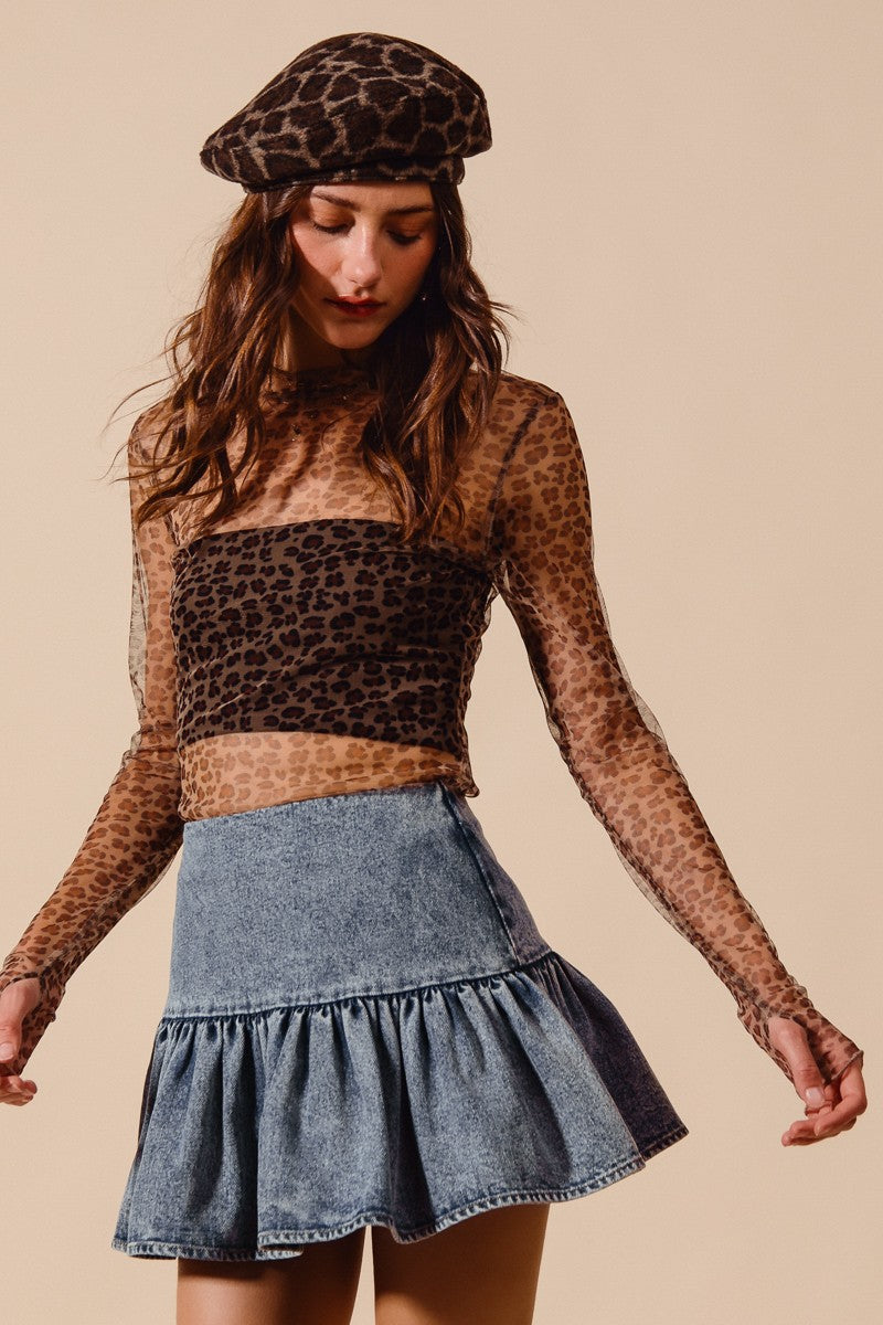 Leopard Layering Top