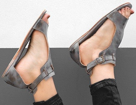 Pewter Buckle Sandal