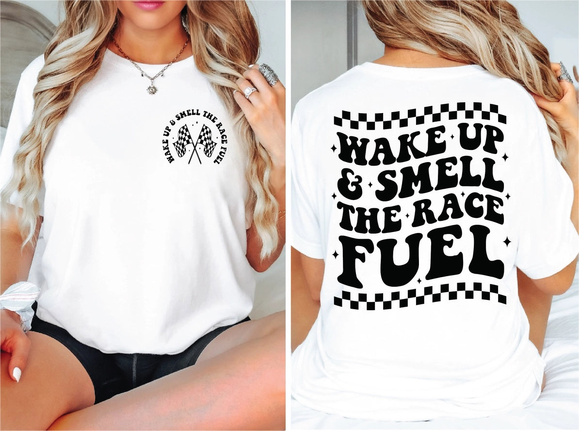 White Race Day Graphic Tee