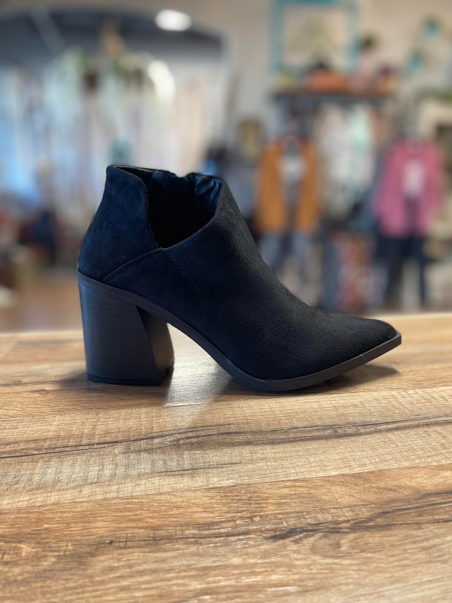 Black Low Heel Booties