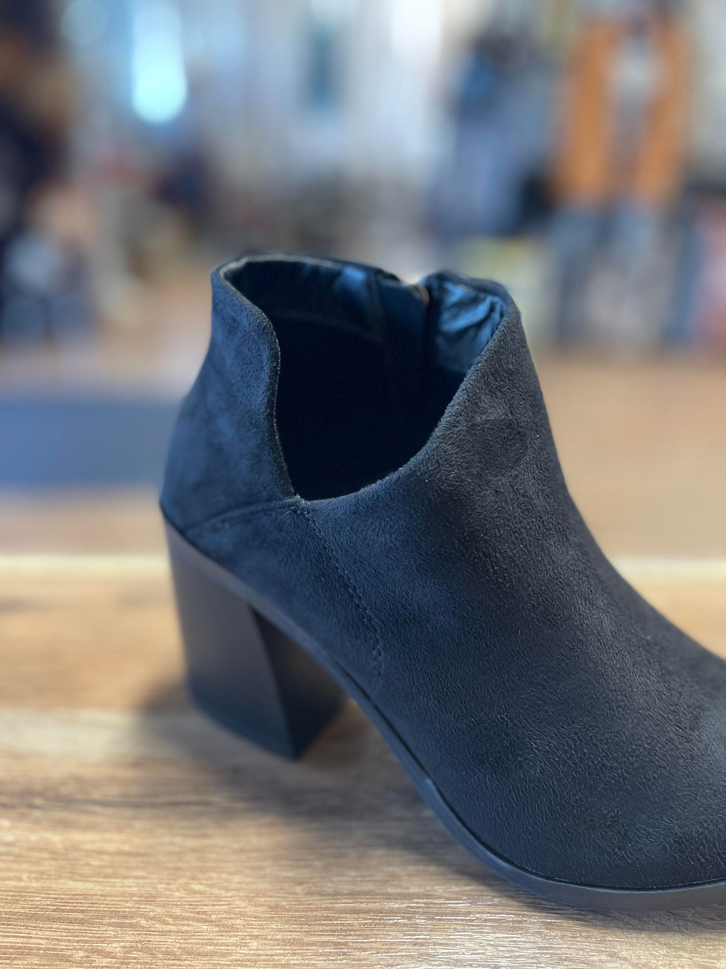 Black Low Heel Booties