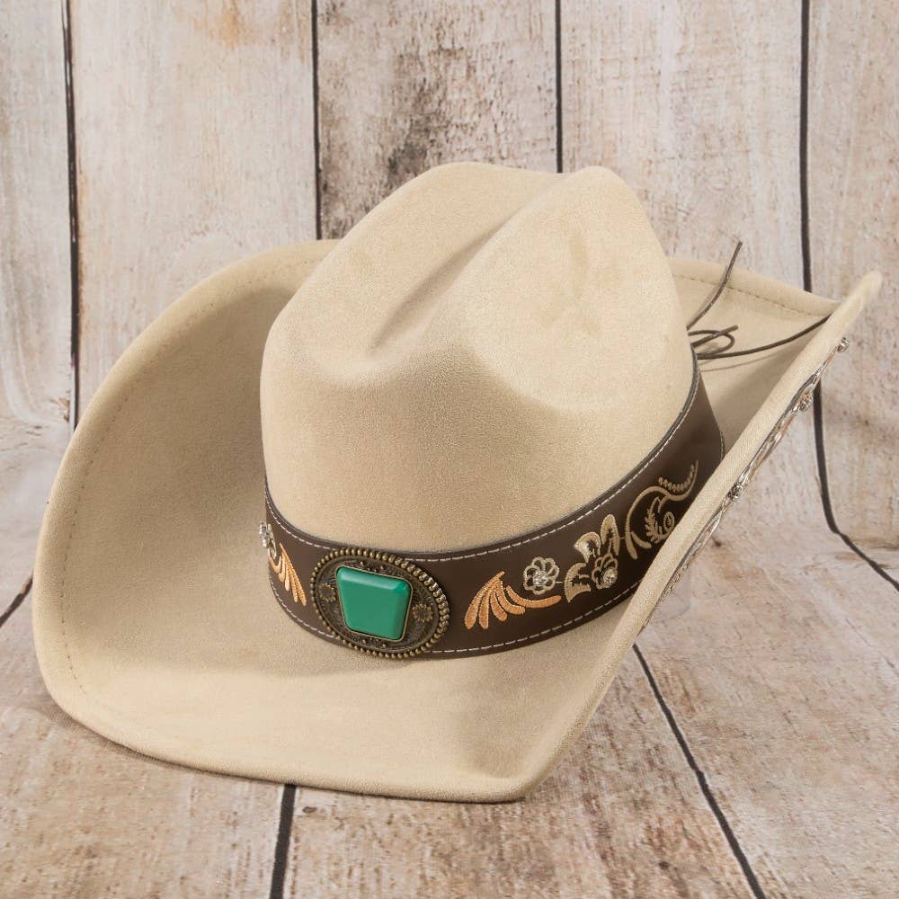 Embroidered Strap With Stone Western Cowboy Hat: KA