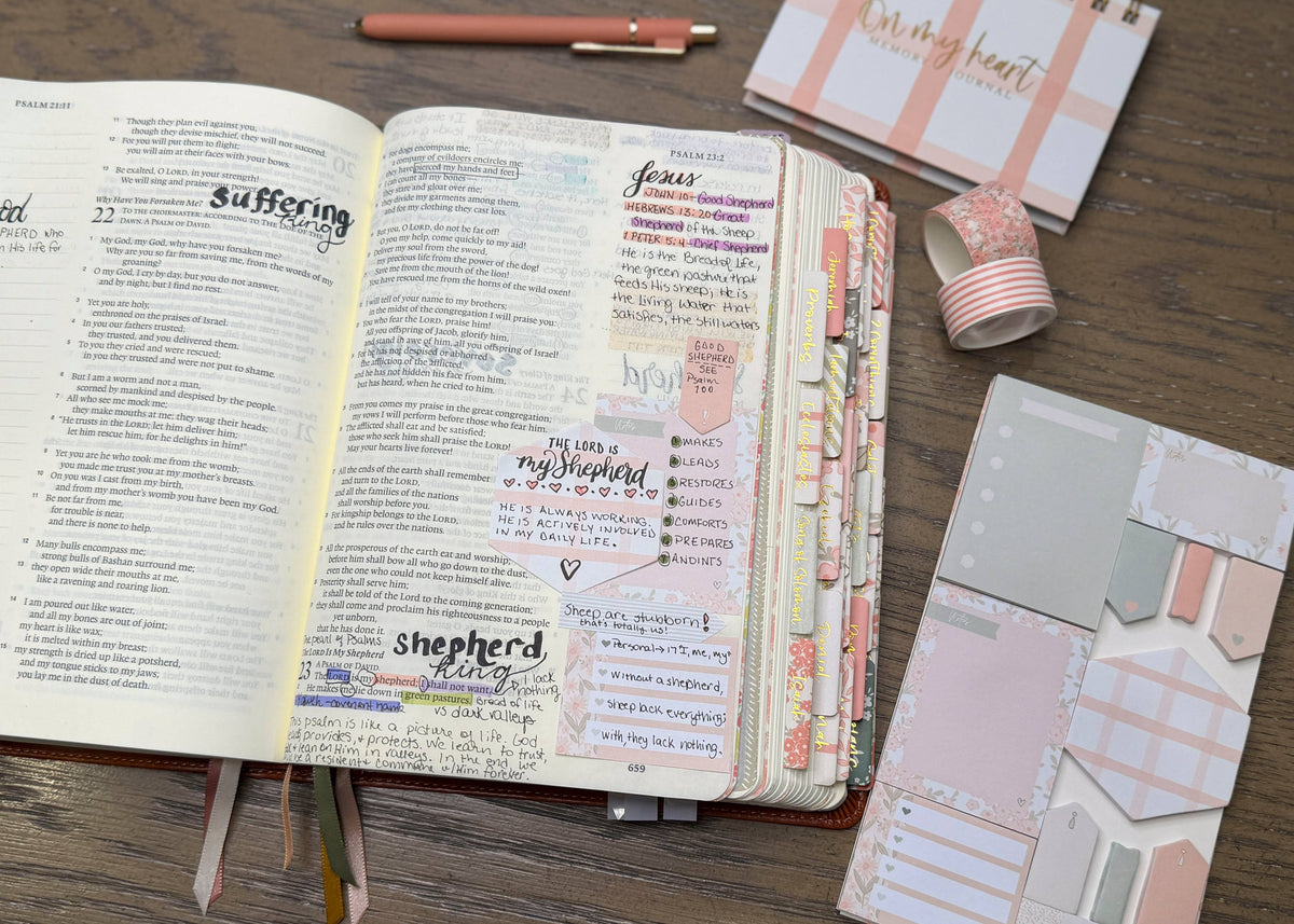 Selah Bible Study Sticky Notes | Peach Floral