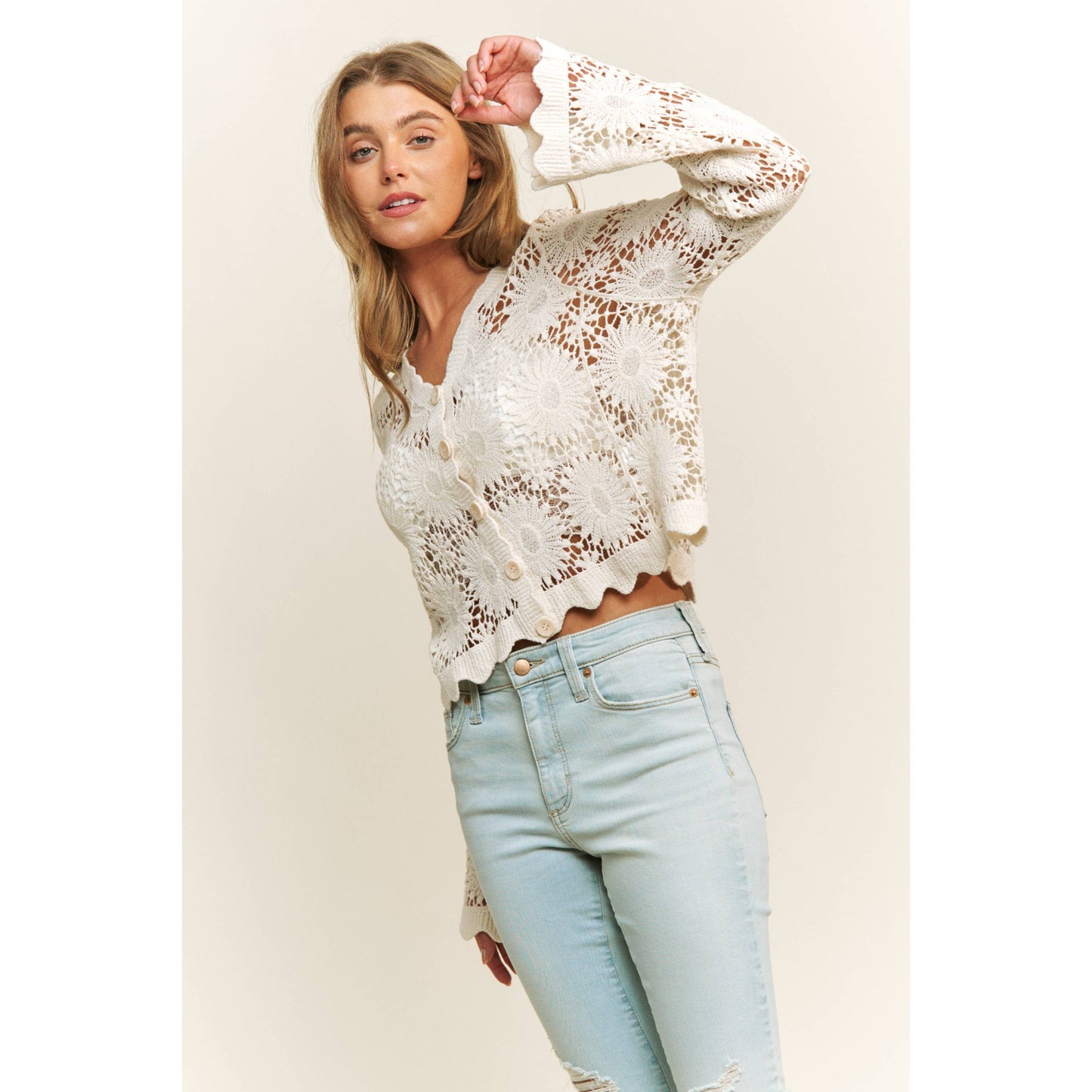 FLORAL CROCHET TOP