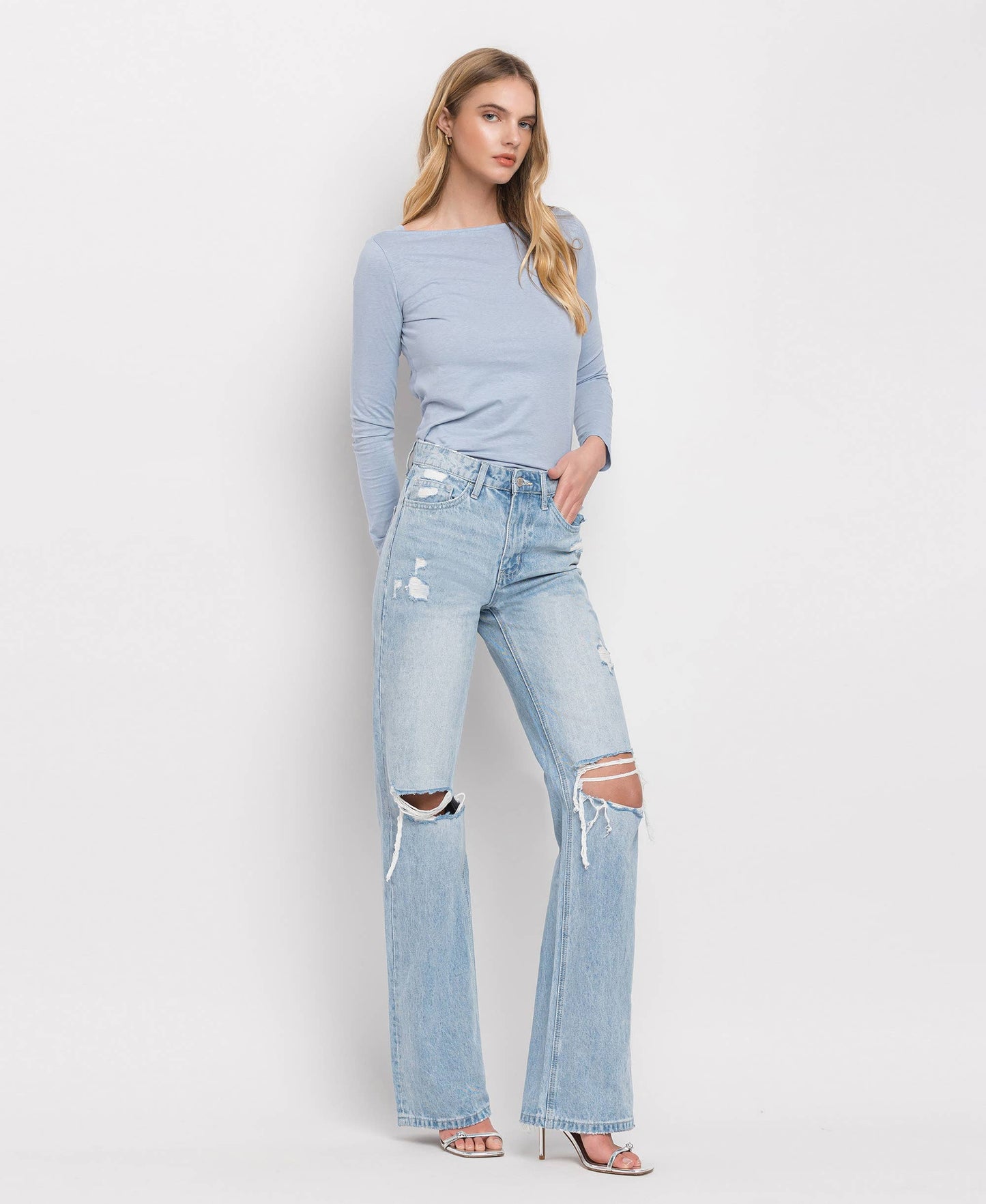 90'S Vintage Super High Rise Flare Jeans