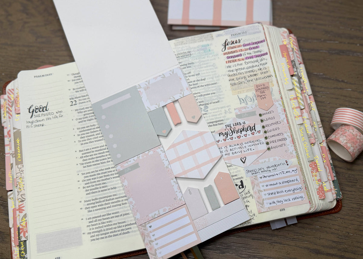 Selah Bible Study Sticky Notes | Peach Floral