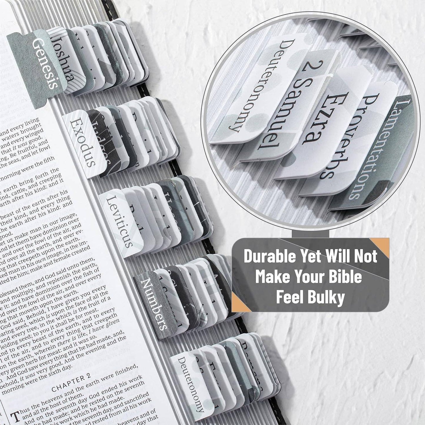 Mr. Pen Gray Bible Tabs - 75 Durable Labels