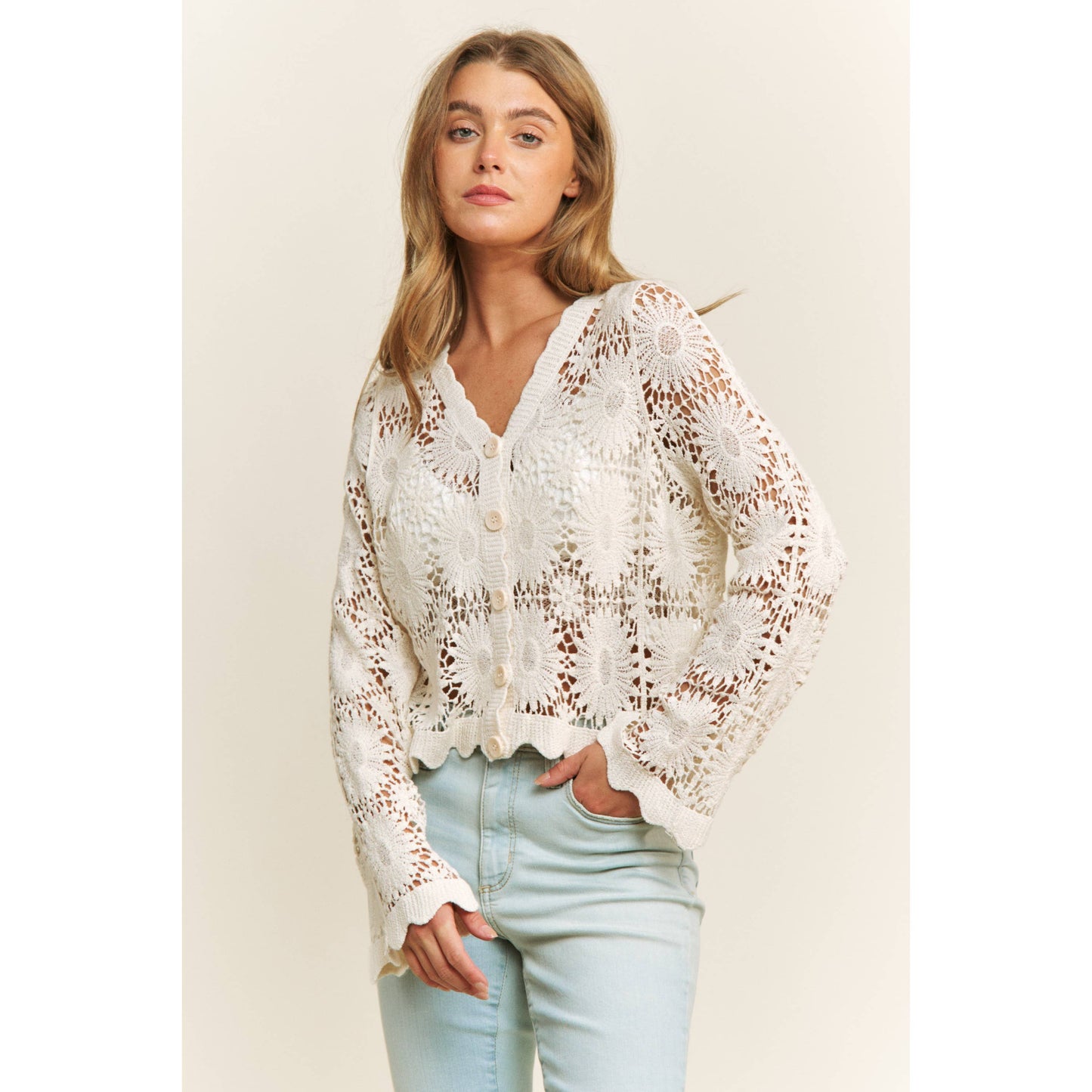 FLORAL CROCHET TOP