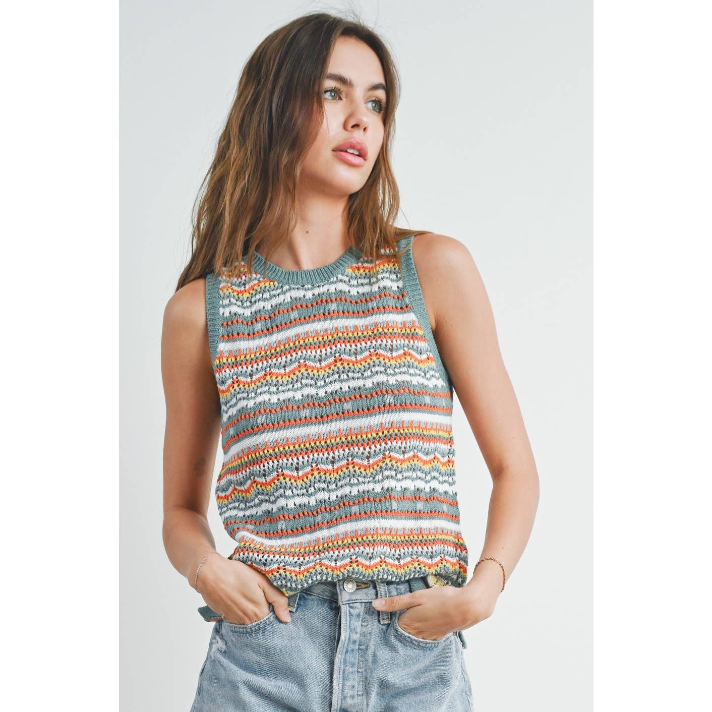Geo Pattern Knit Top