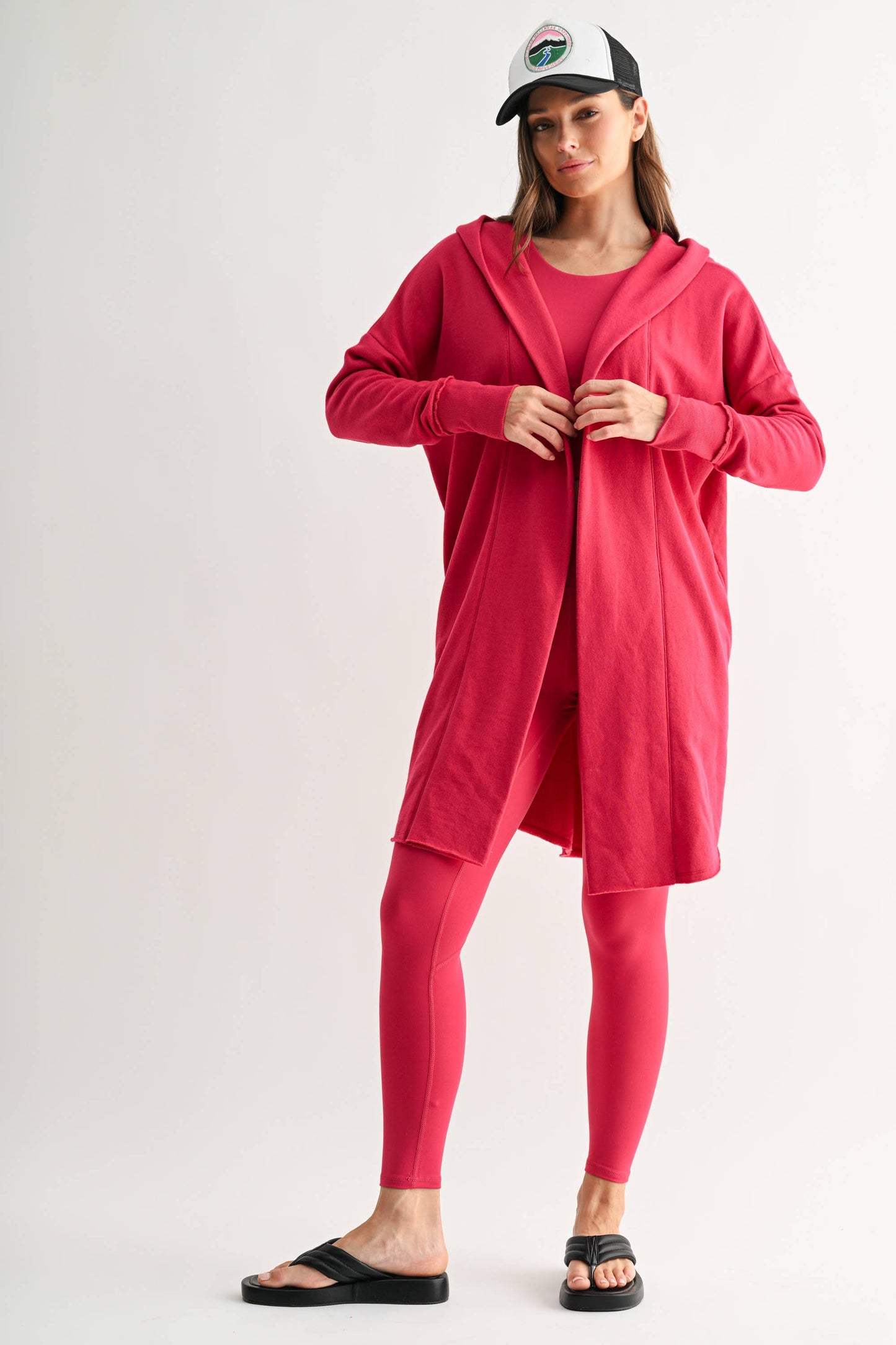 Open Front Longline Hoodie Cardigan