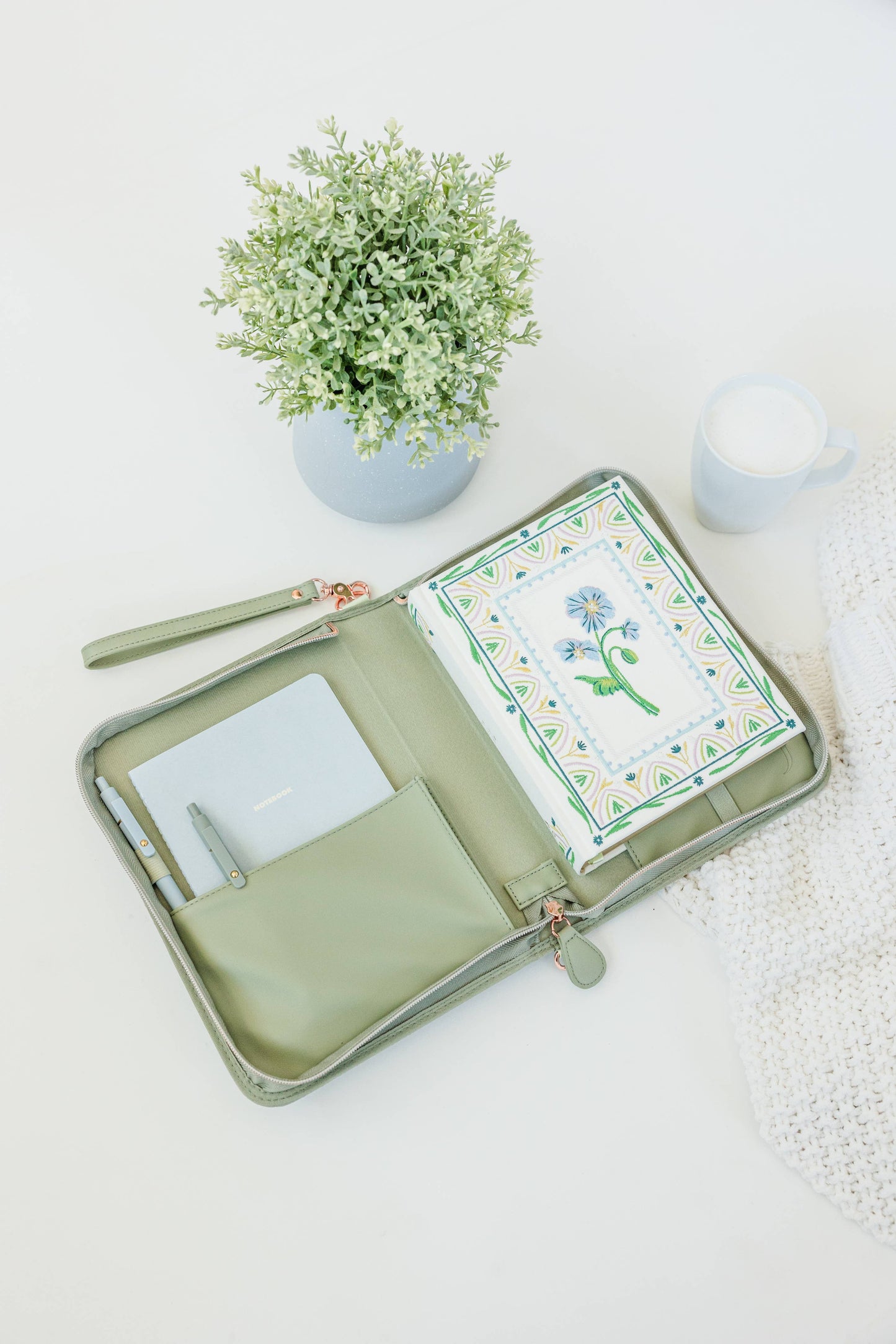 Crossbody Weave Bible Case: SAGE