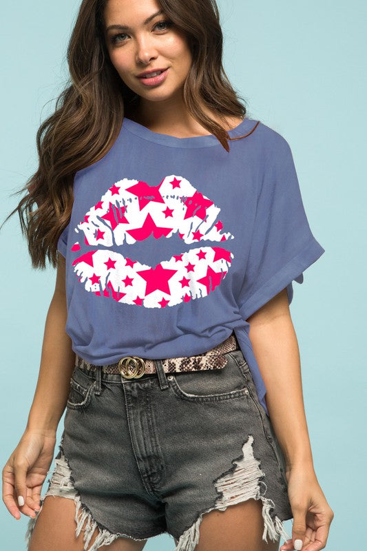 Denim USA Lips Top