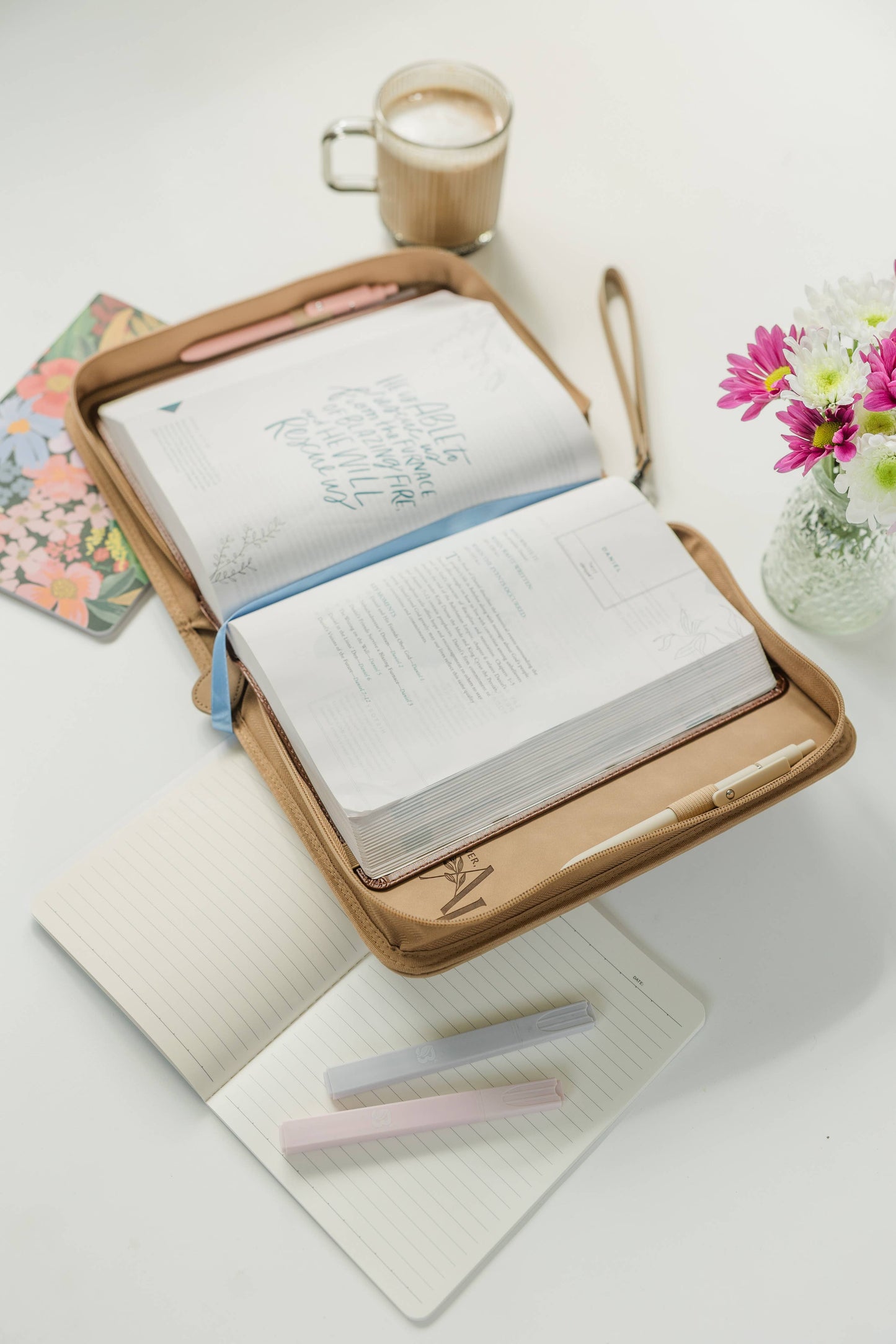 Bible Cover, Vegan Leather Bible Case, Trio Floral