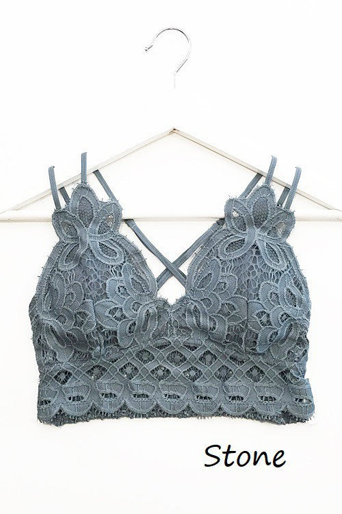 Stone Crochet Lace Bralette