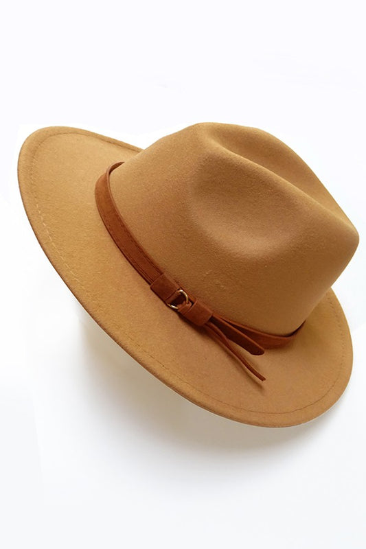 Vintage Camel Fedora Hat Brown Tie Trim