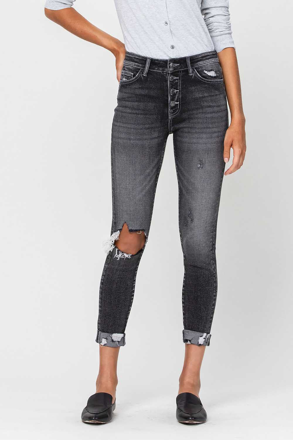 Black Cropped Skinny Jeans