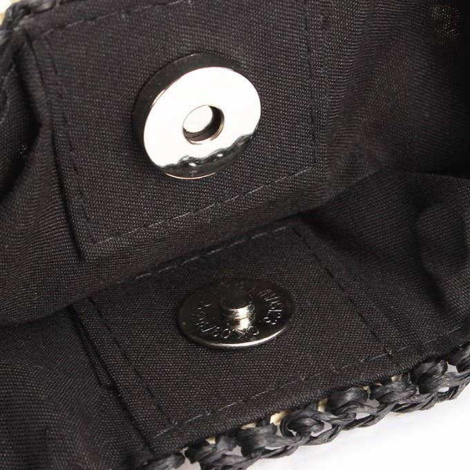 Crochet Open-Weave Boho Handbag | Black Mix