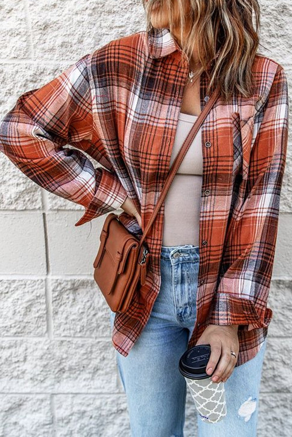 Burnt Orange Plaid Flannel