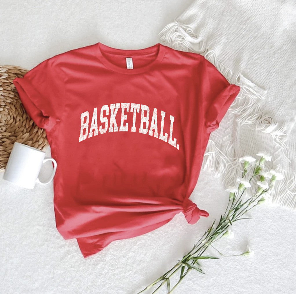 Heather Red Basketball Graphic T-Shirt