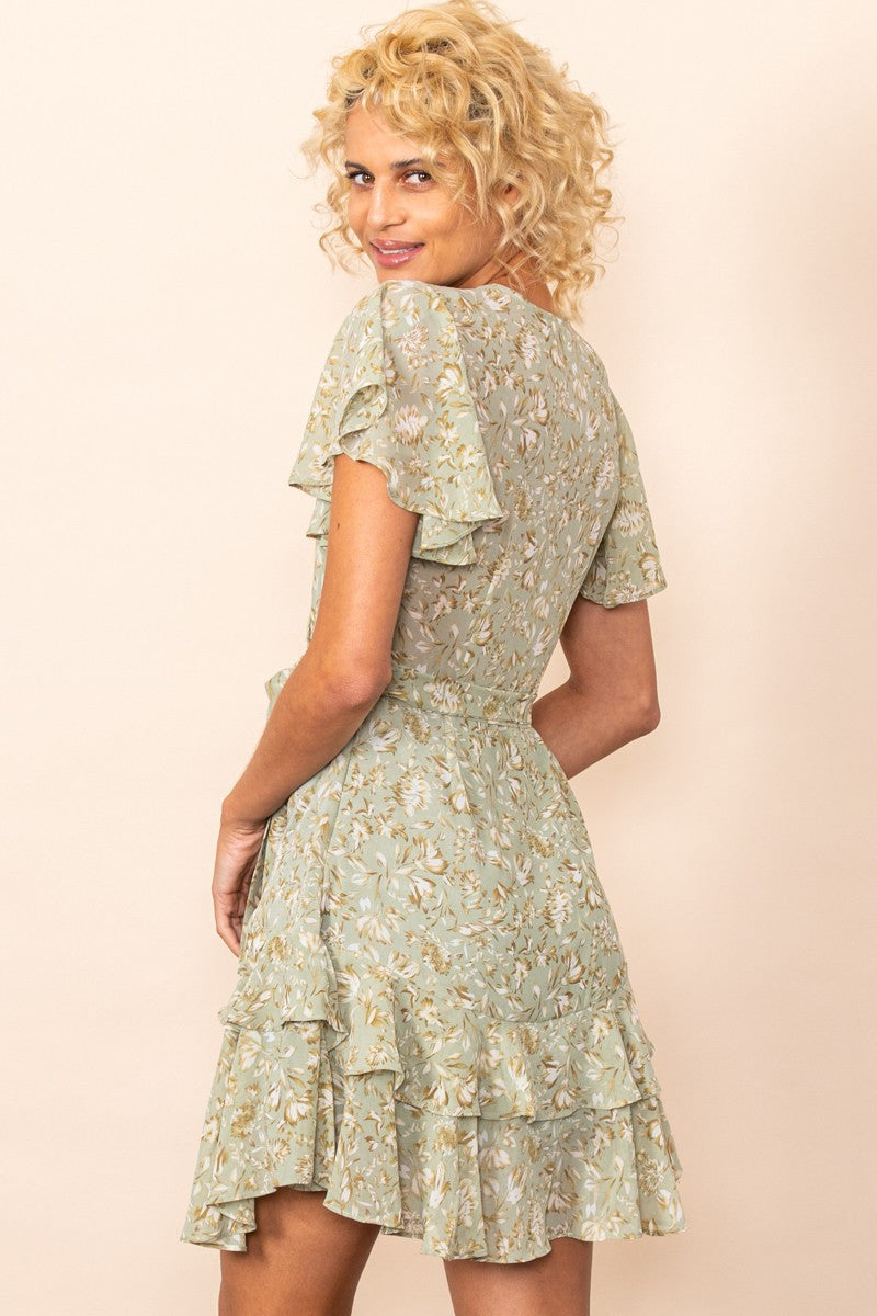 Sage Pixie Floral Print Dress
