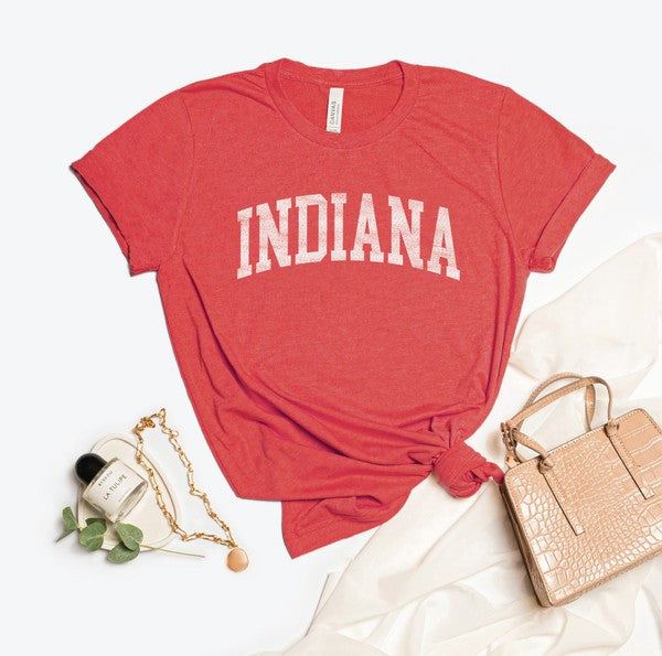Heather Red Indiana Graphic T-Shirt