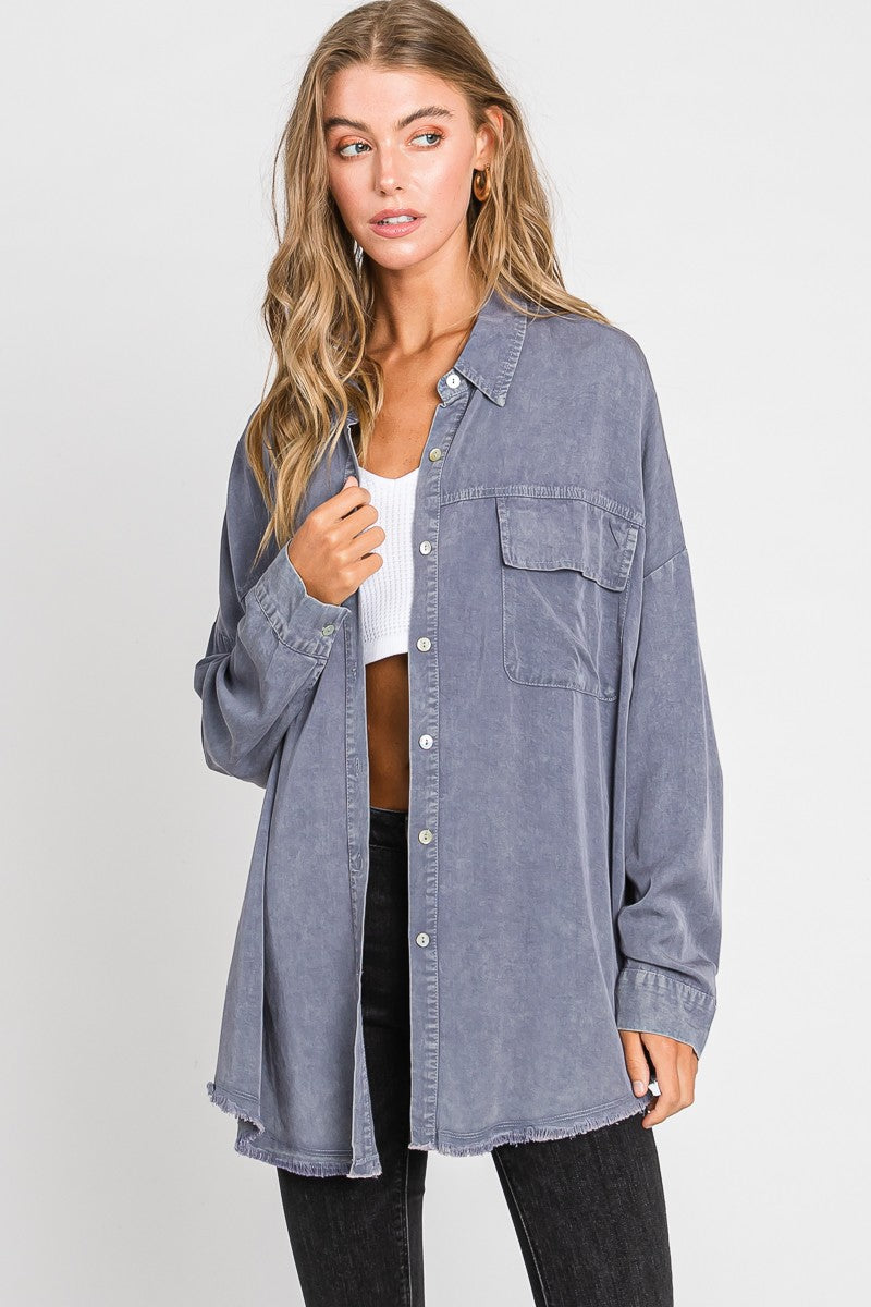 Grey Vintage Button Down