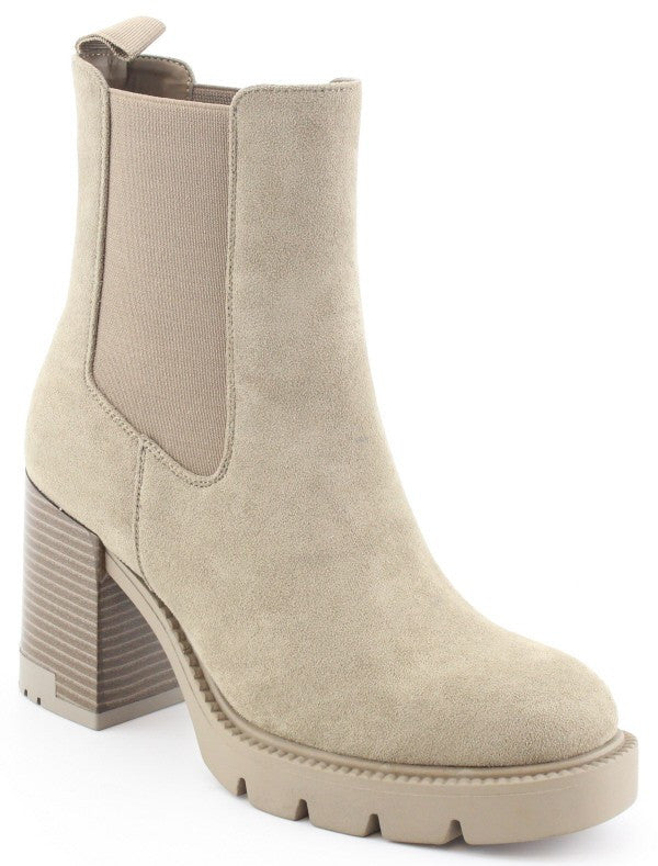 Taupe Chunky Sole Booties