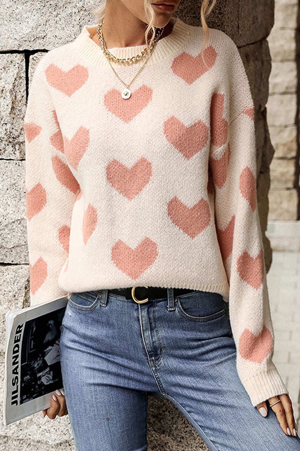 Pink Valentine's Knitted Sweater