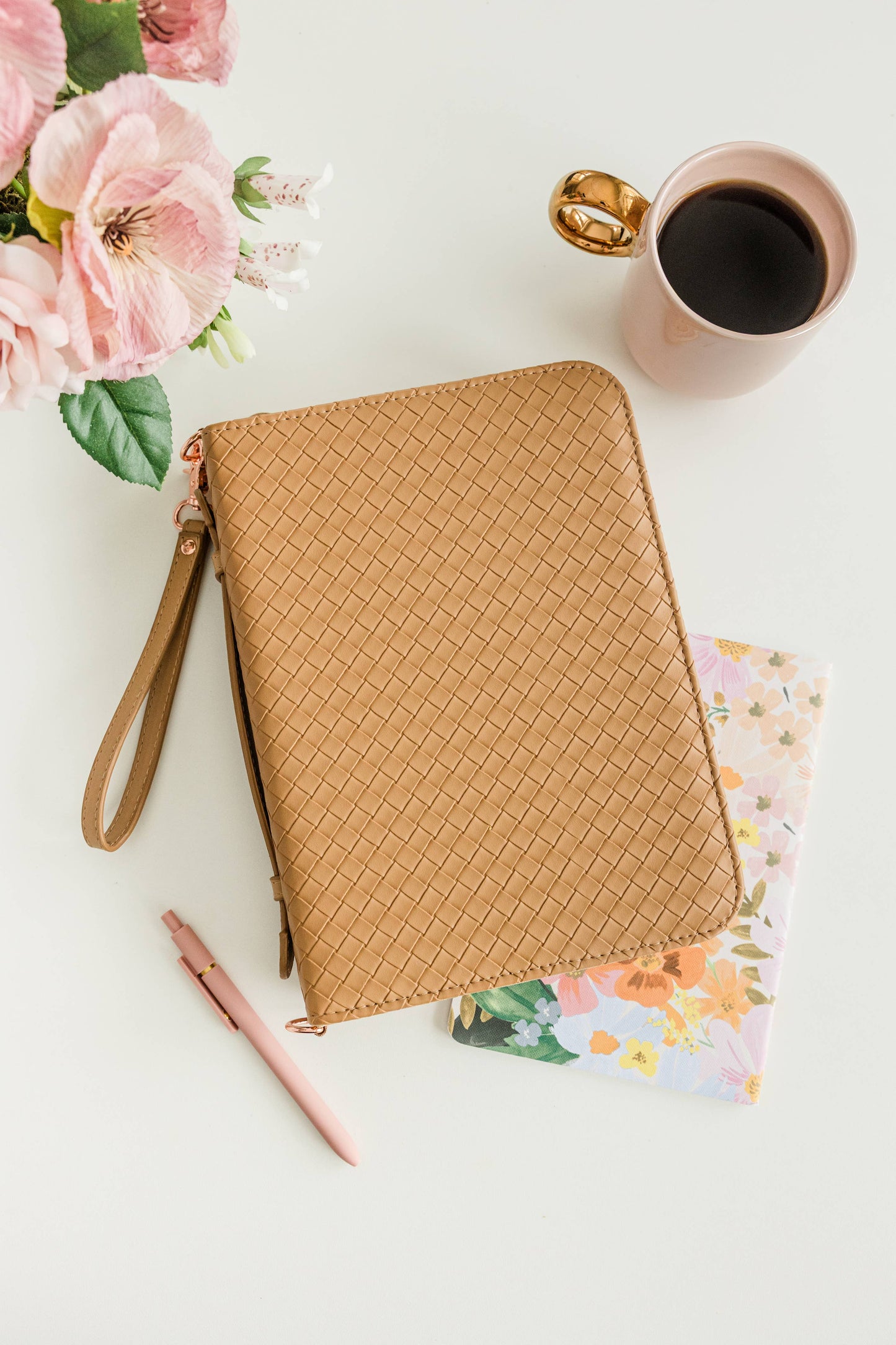 Crossbody  Weave Bible Case: CARAMEL