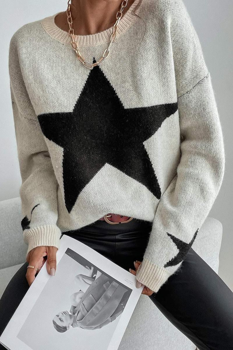 Beige Star Sweater