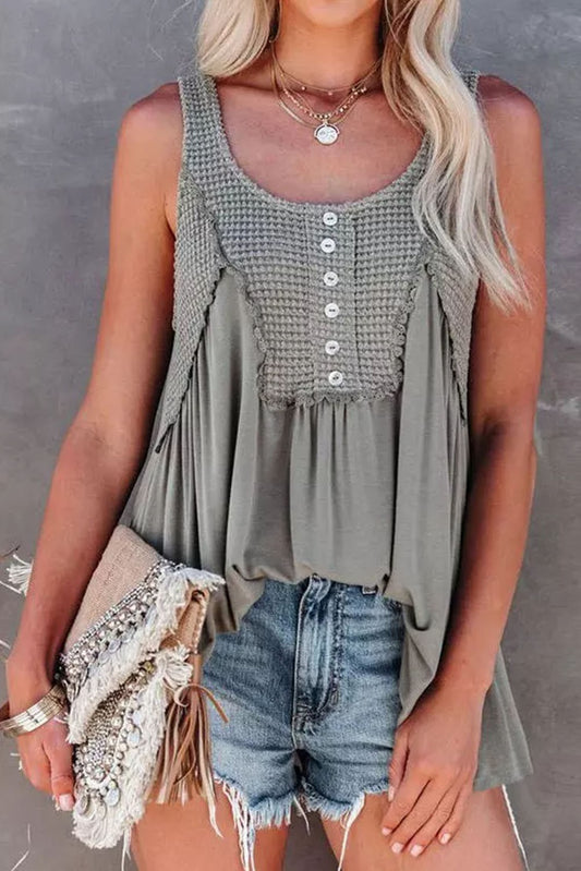 Grey Knitted Babydoll Tank