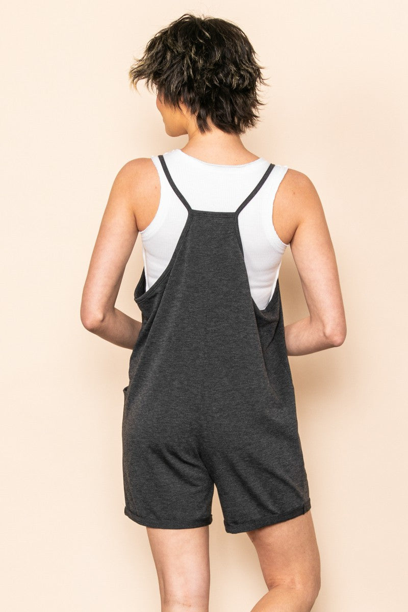 Charcoal Terry Romper