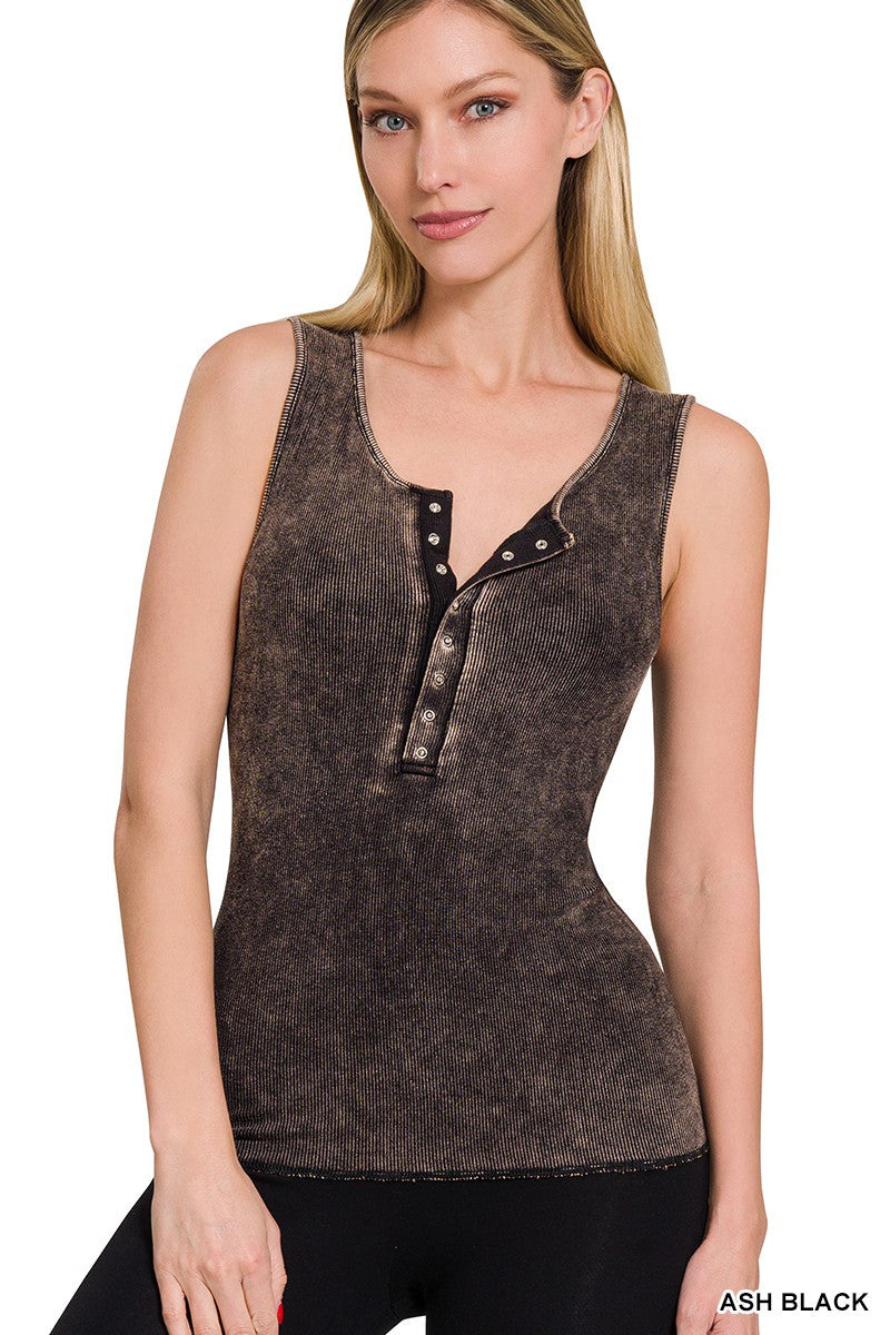 Ash Black Washed Scoop Tank