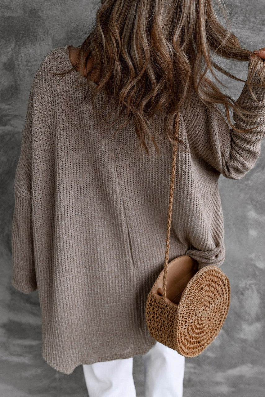 Muted Mauve Slouchy Hi-Low Sweater