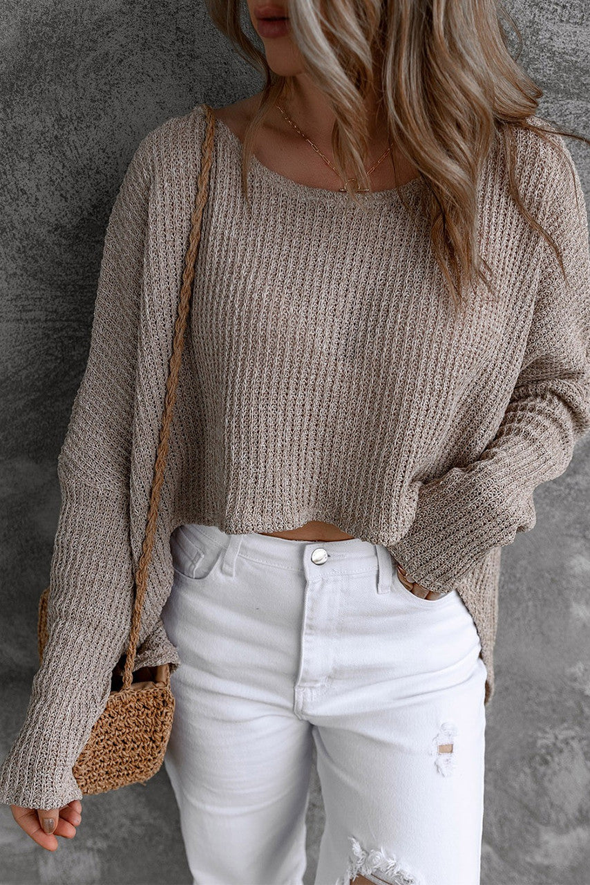 Muted Mauve Slouchy Hi-Low Sweater