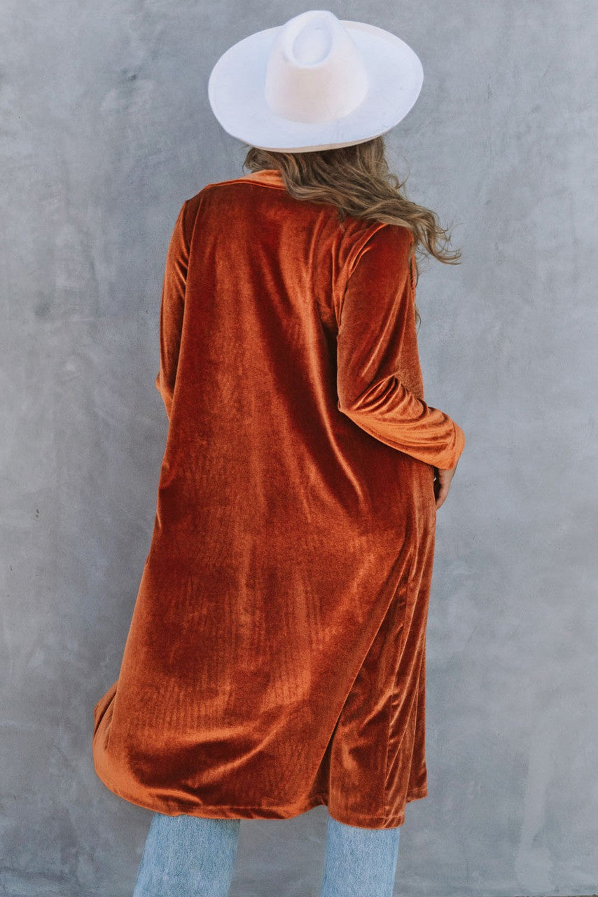 Rust Retro Velvet Coat