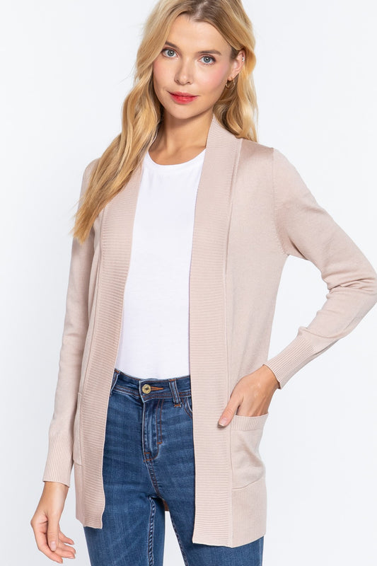 Coconut Milk Rib Band Cardigan