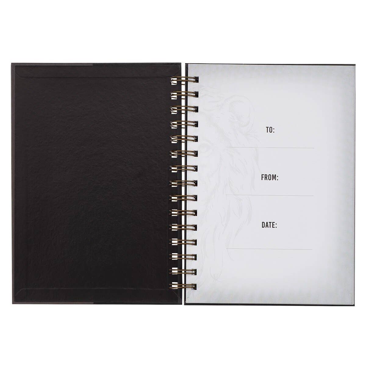 Journal Wirebound Black/Gray Be Strong Josh. 1:9