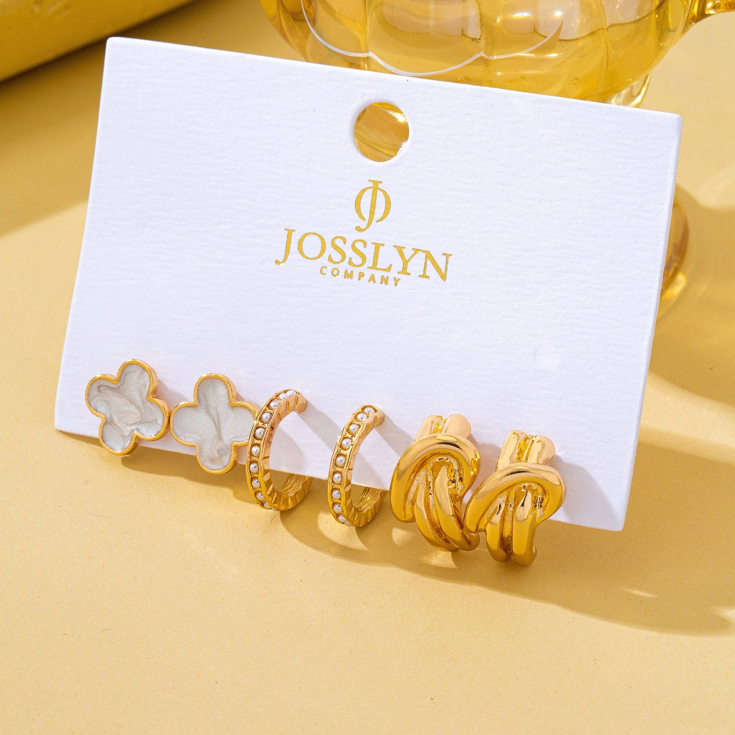 Gold Huggie Hoop Earring Set