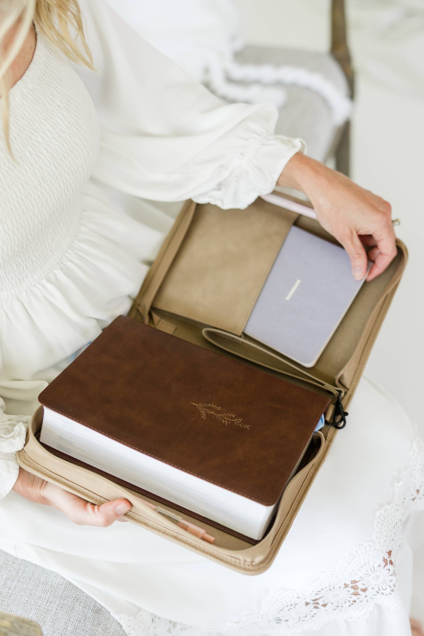 Bible Cover, Vegan Leather Bible Case, Trio Floral