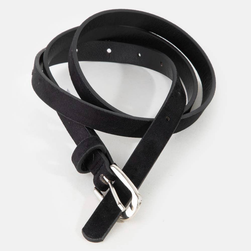Black And Leopard Vegan Leather Belt Set
