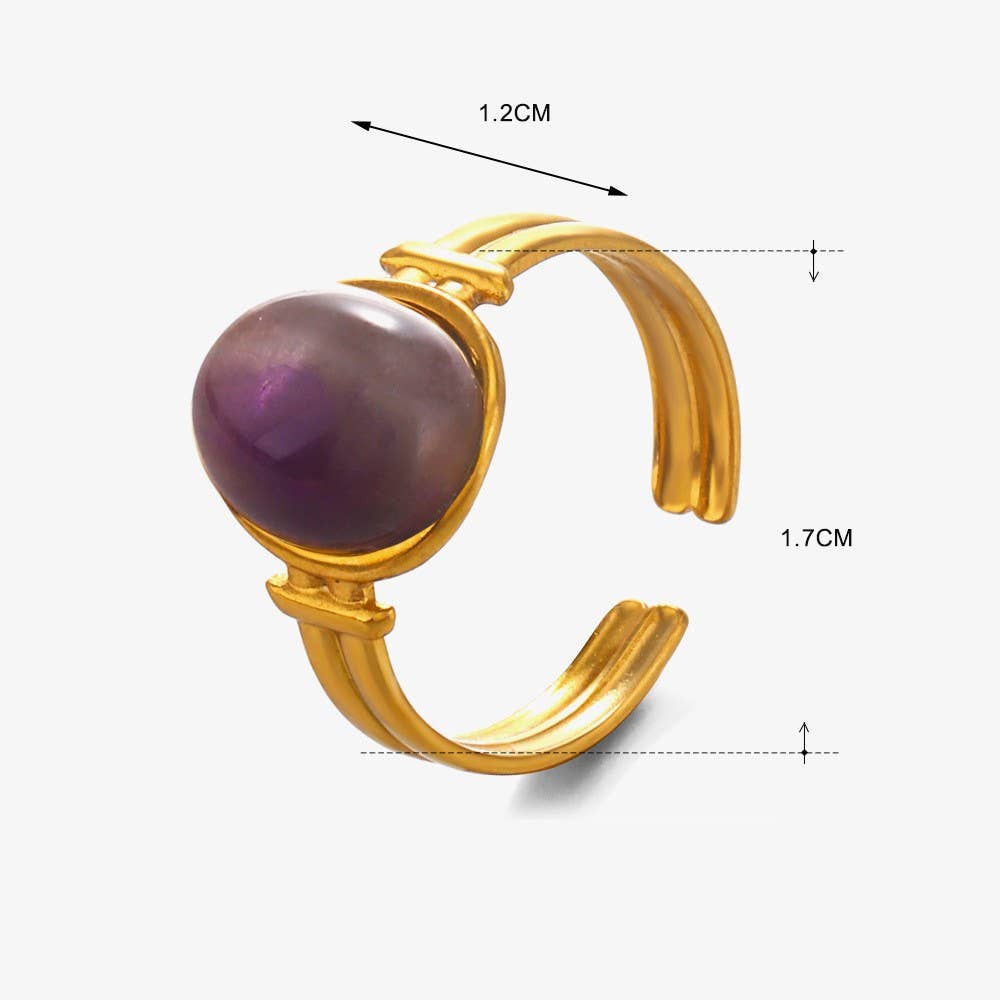 18K STAINLESS STEEL TARNISH FREE STONE RING