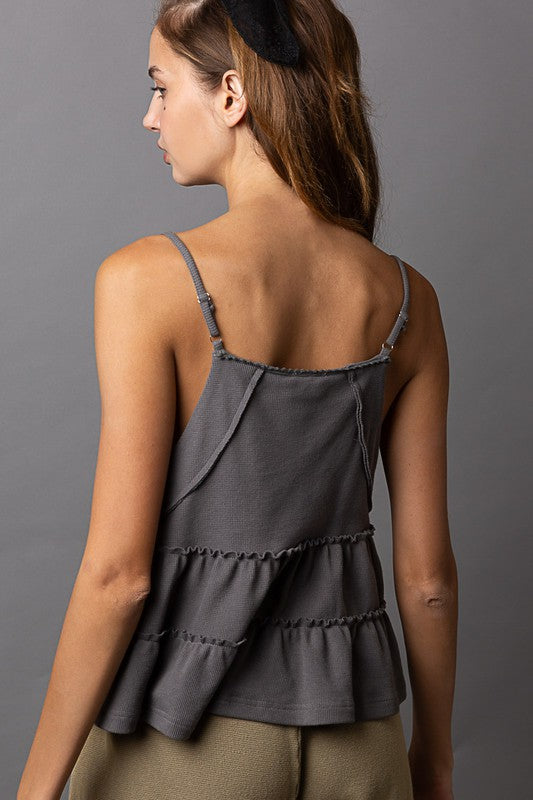 Grey V-Neck Tank Top