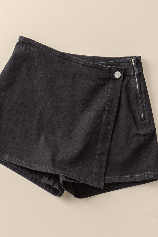 Black Denim Skort