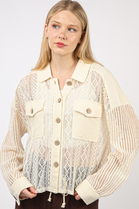 Cream Lace Shacket