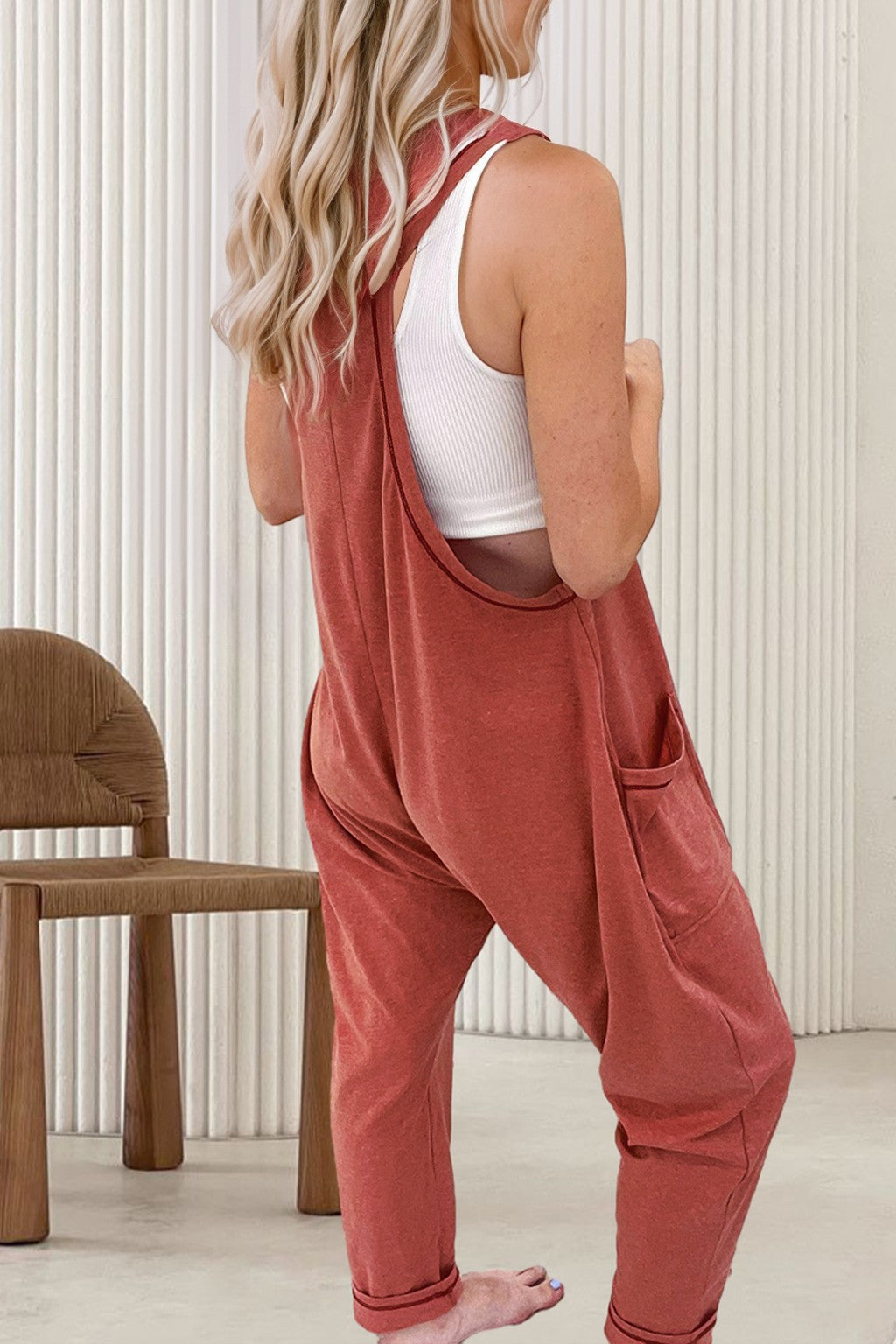 Red Harem Jumpsuit